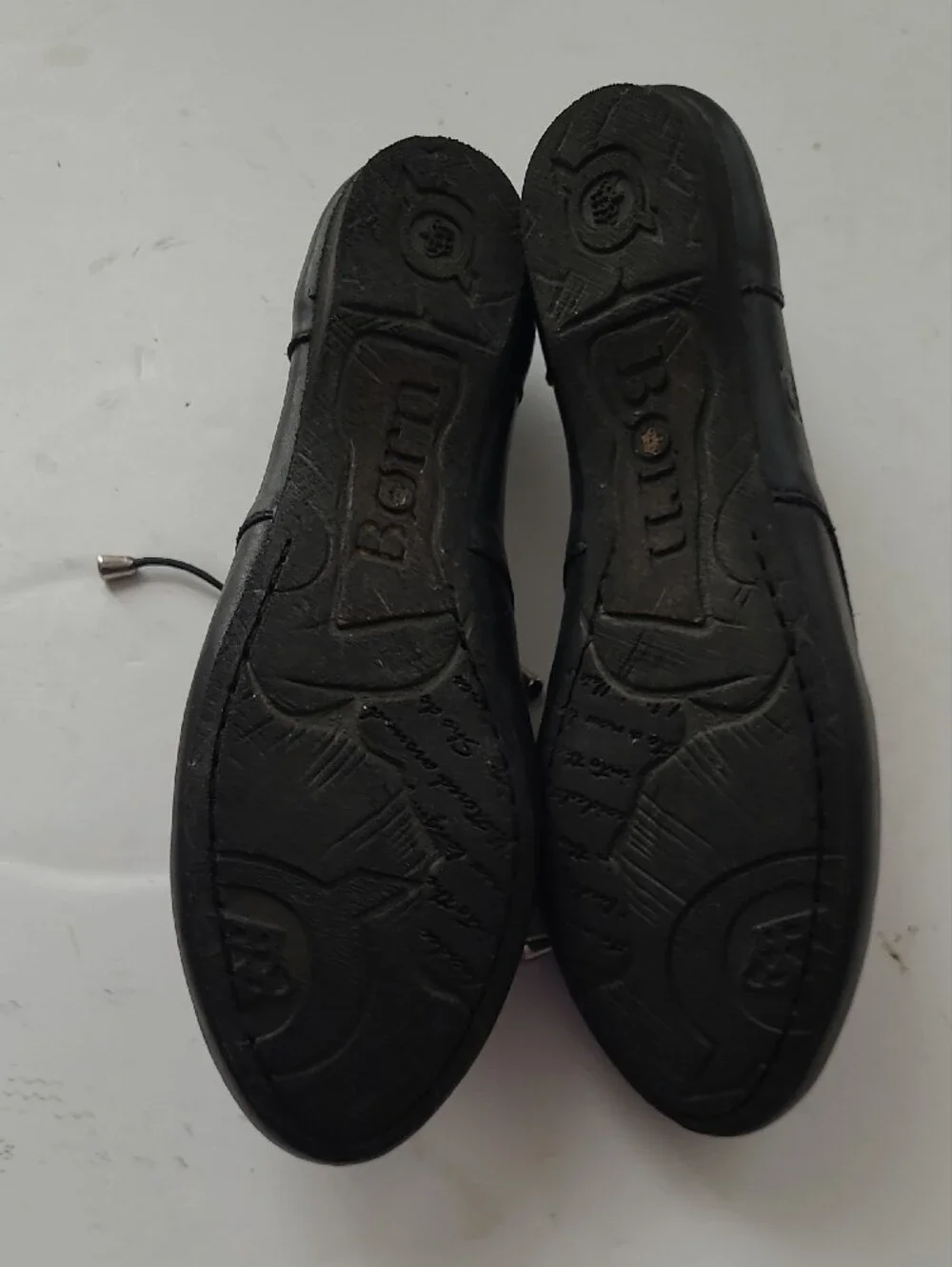 Born Black Leather Lace-Up Oxford Flats
